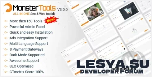 Подробнее о "MonsterTools Универсальный набор инструментов SEO и веб-дизайна, как швейцарский армейский нож - nulled"