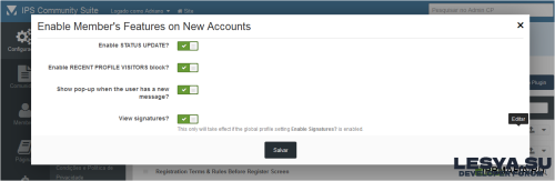 Подробнее о "Enable Members Features on New Accounts"