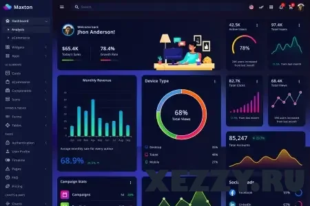 Maxton - Шаблон панели администратора бесплатно